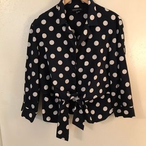Navy blue with white dots blouse